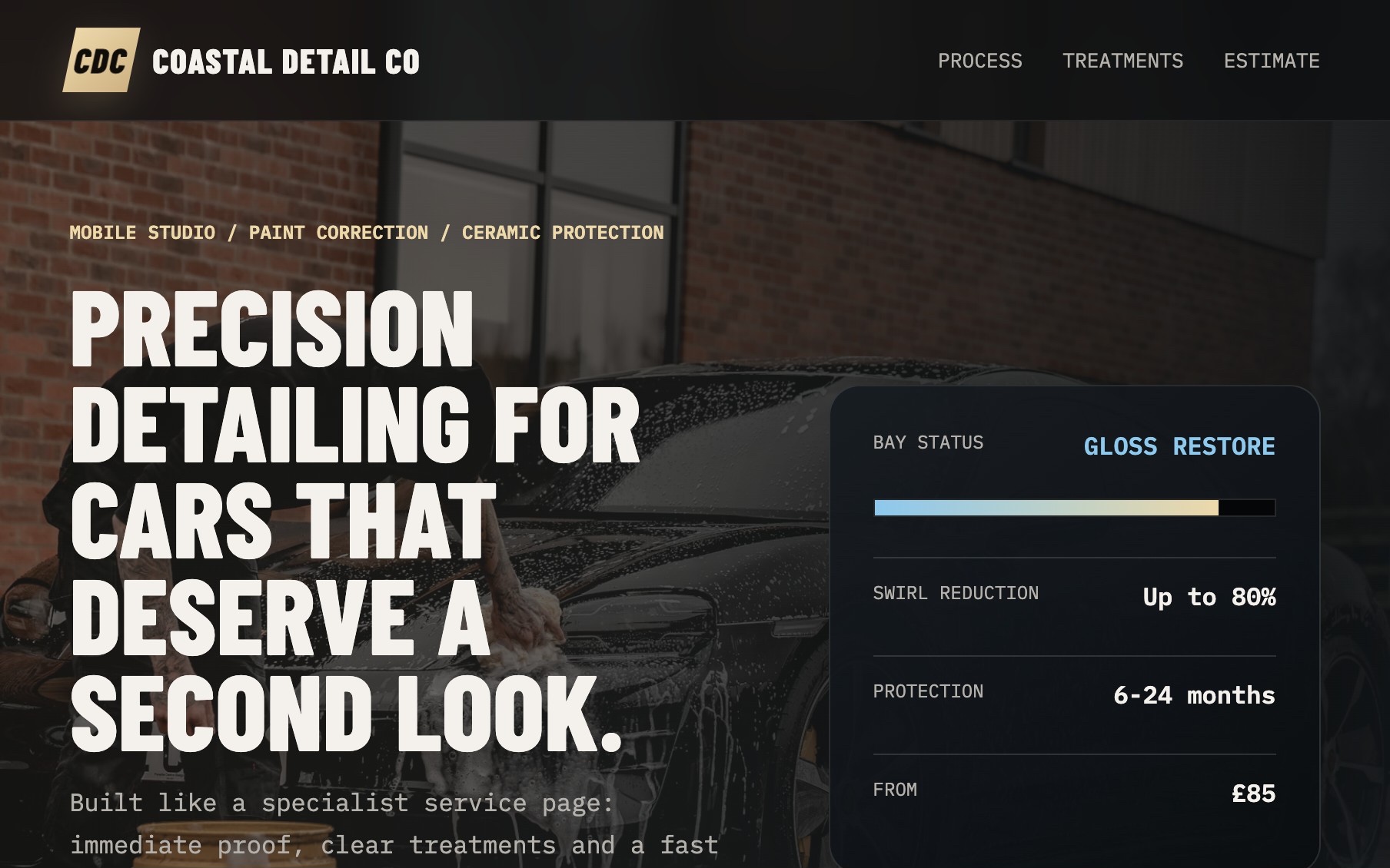 Coastal Detail Co landing page preview