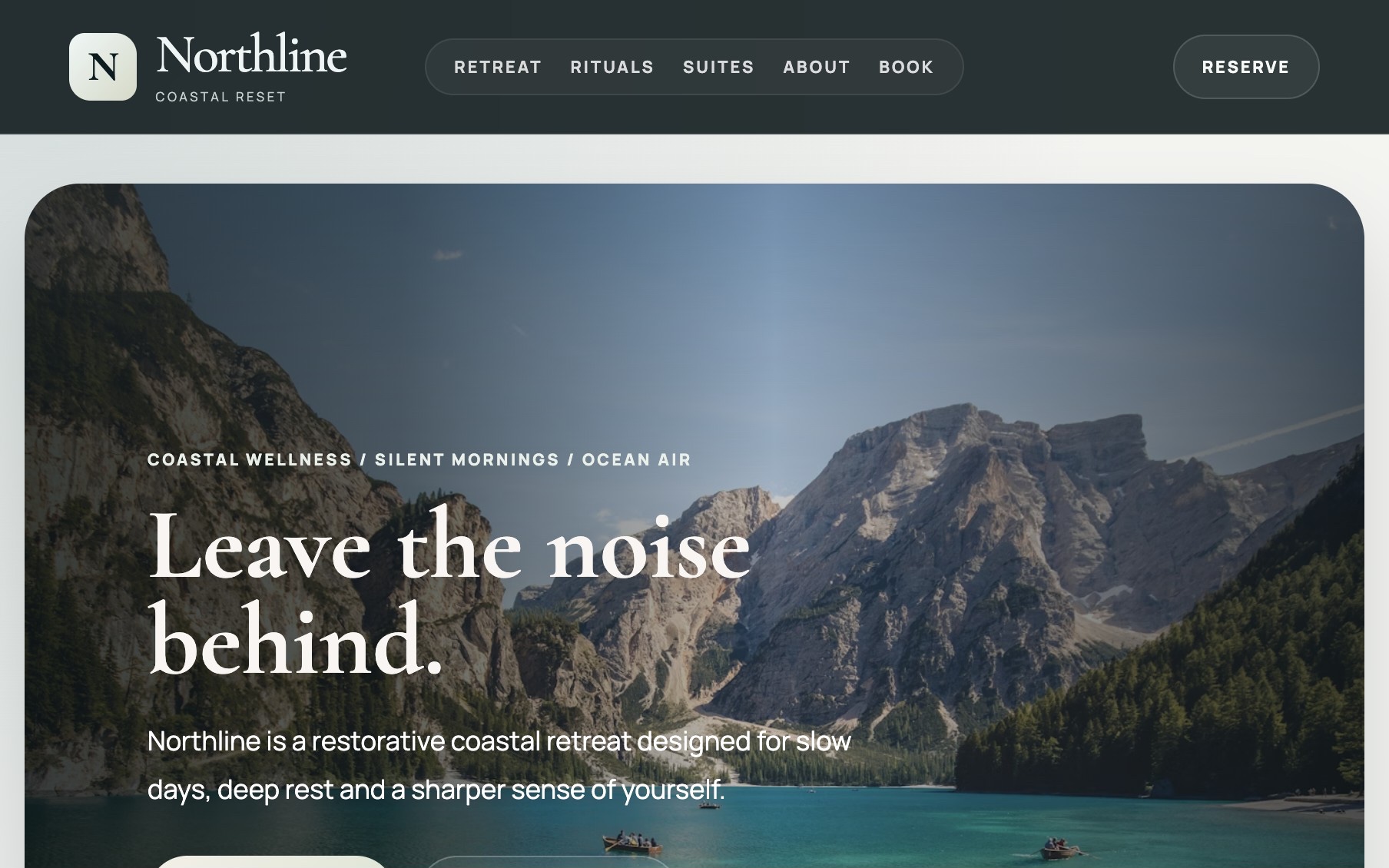 Harbor Halo retreat landing page preview